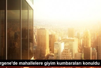 Ergene'de mahallelere giyim kumbaraları konuldu